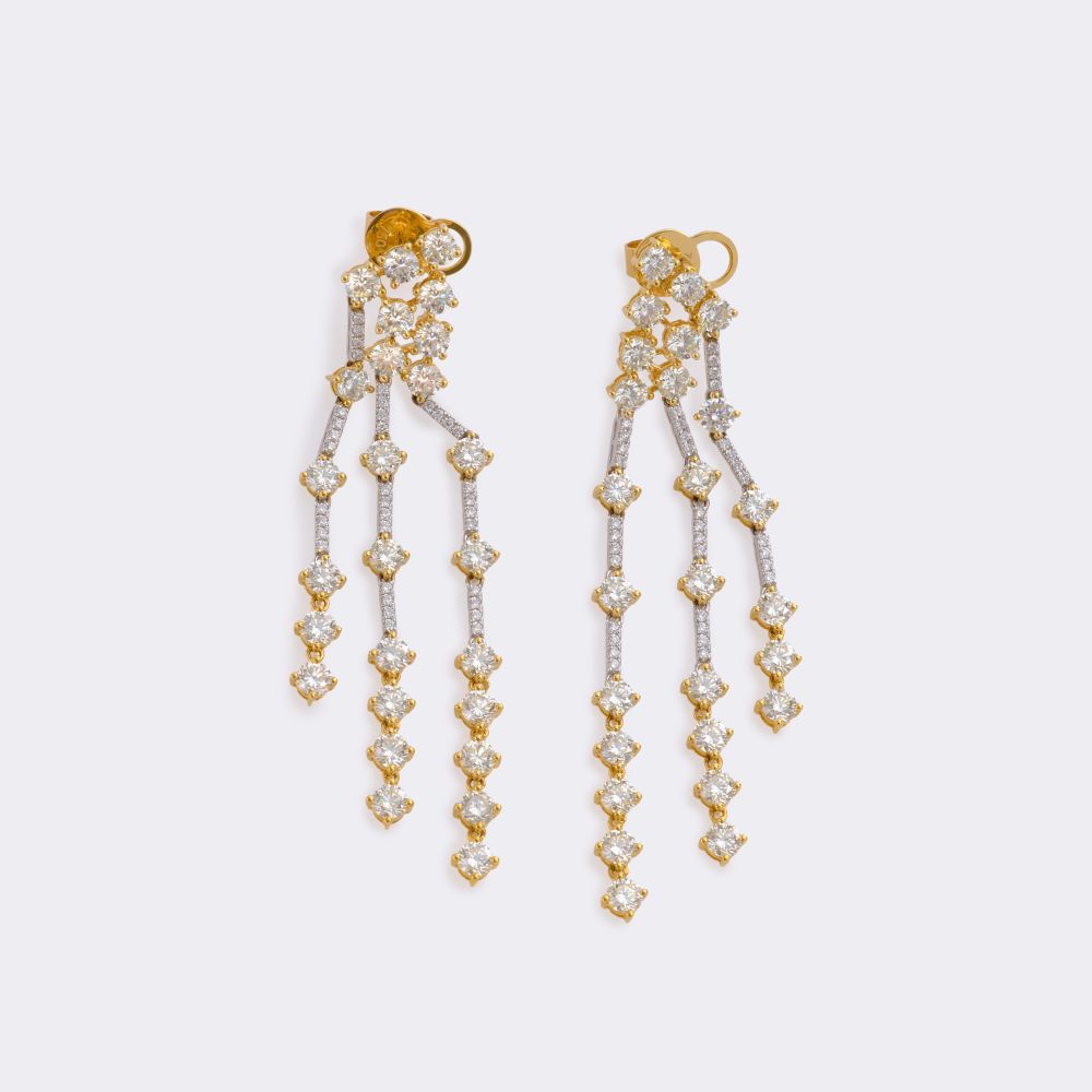 Pair of multicoloured Diamond Earrings