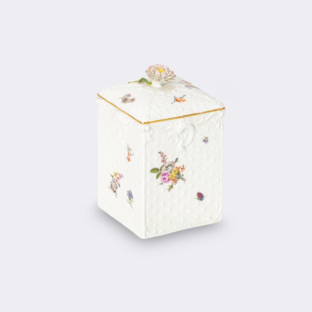 Tobacco jar with floral painting - image 2