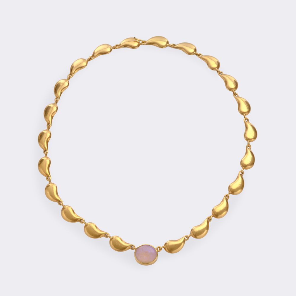Gold Necklace with Moonstone - image 2