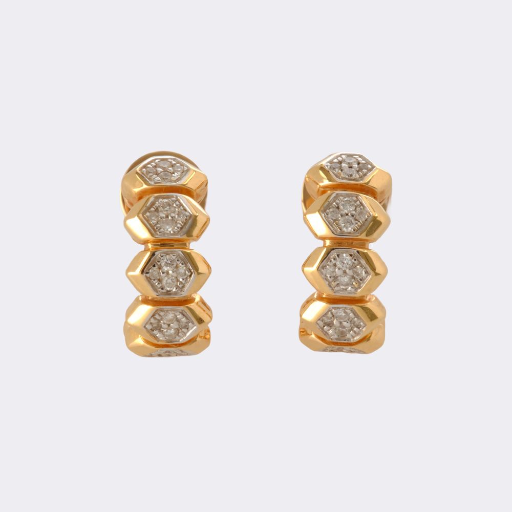 Leo Mathild - Pair of 'Pangolini' Diamond Hoop Earrings