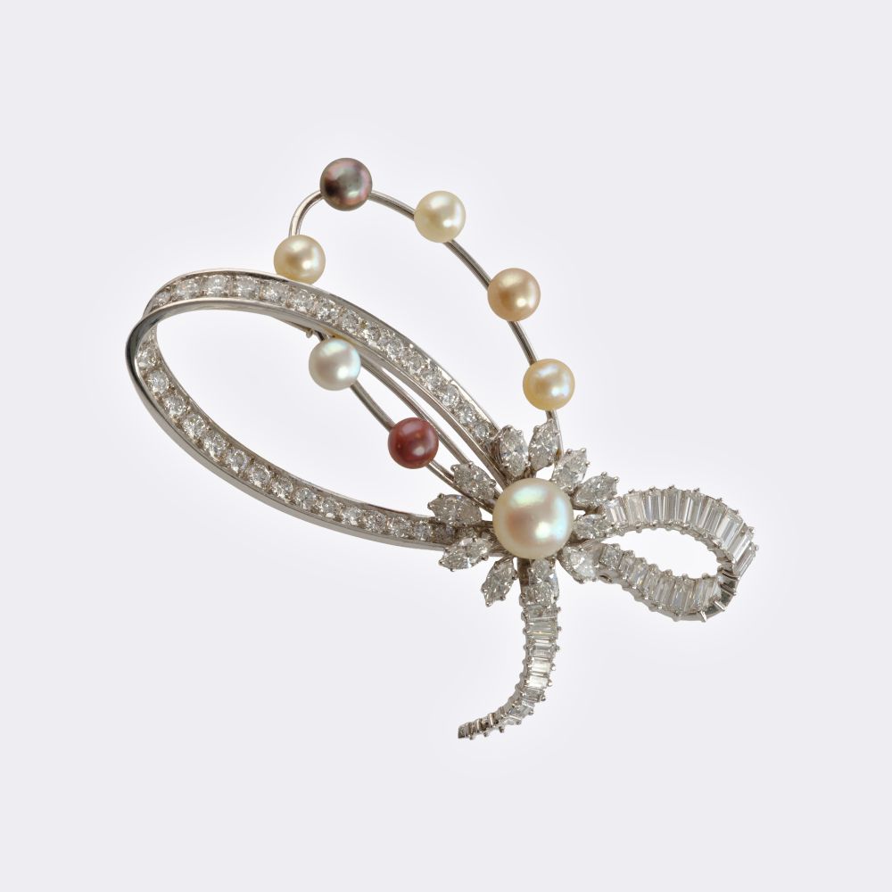 Vintage Pearl Diamaond Brooch