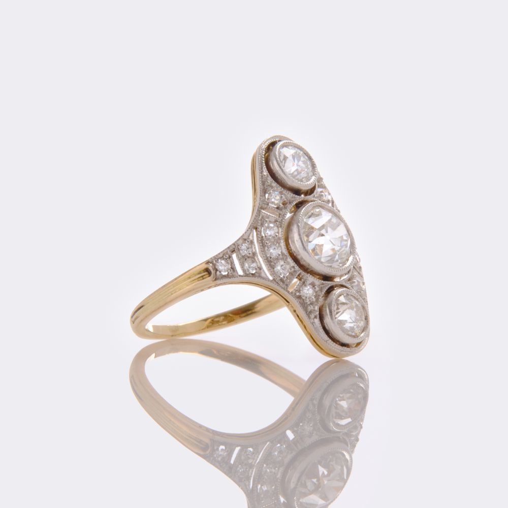 Art Nouveau Diamond Ring - image 2
