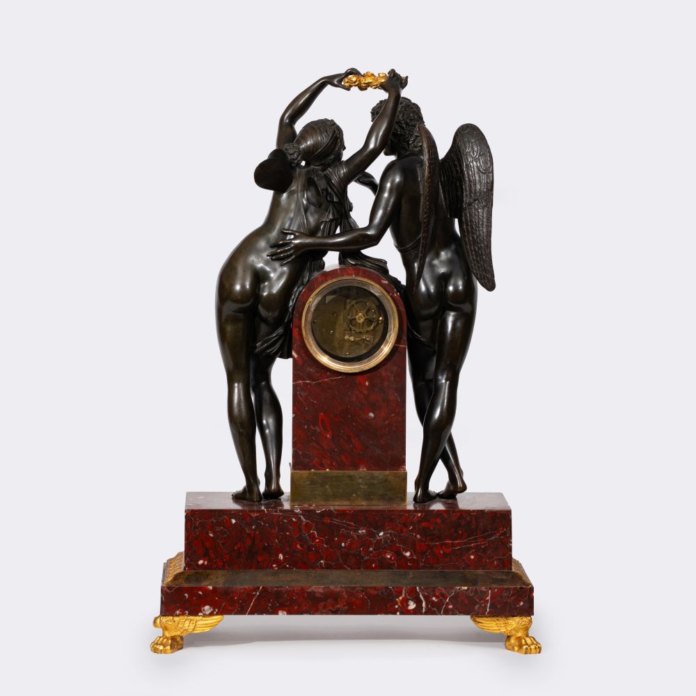 Large Empire Clock 'Cupid and Psyche' after Claude Michallon - image 2