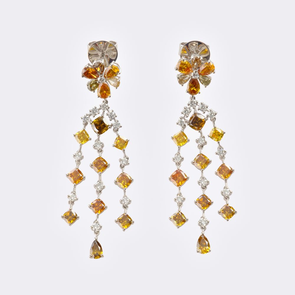 Pair of multicoloured Fancy Diamond Earrings