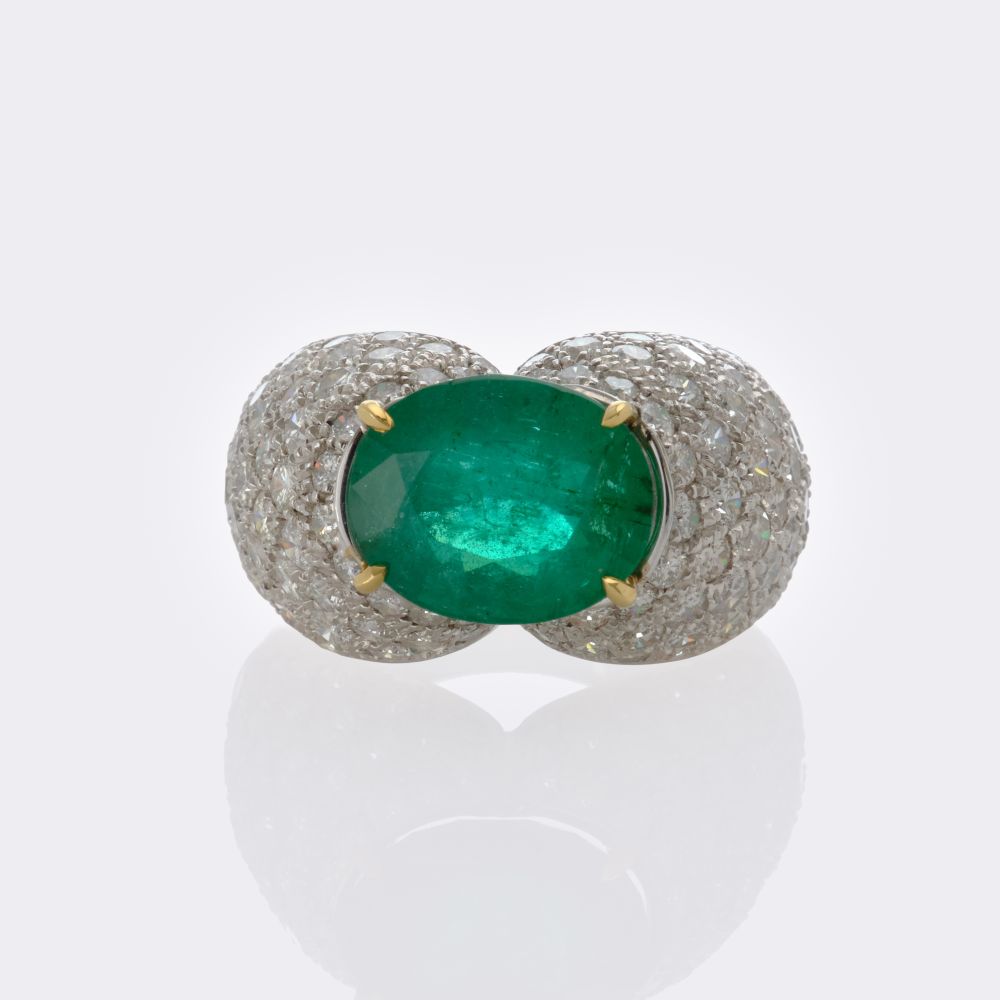 Emerald Diamond Cocktailring