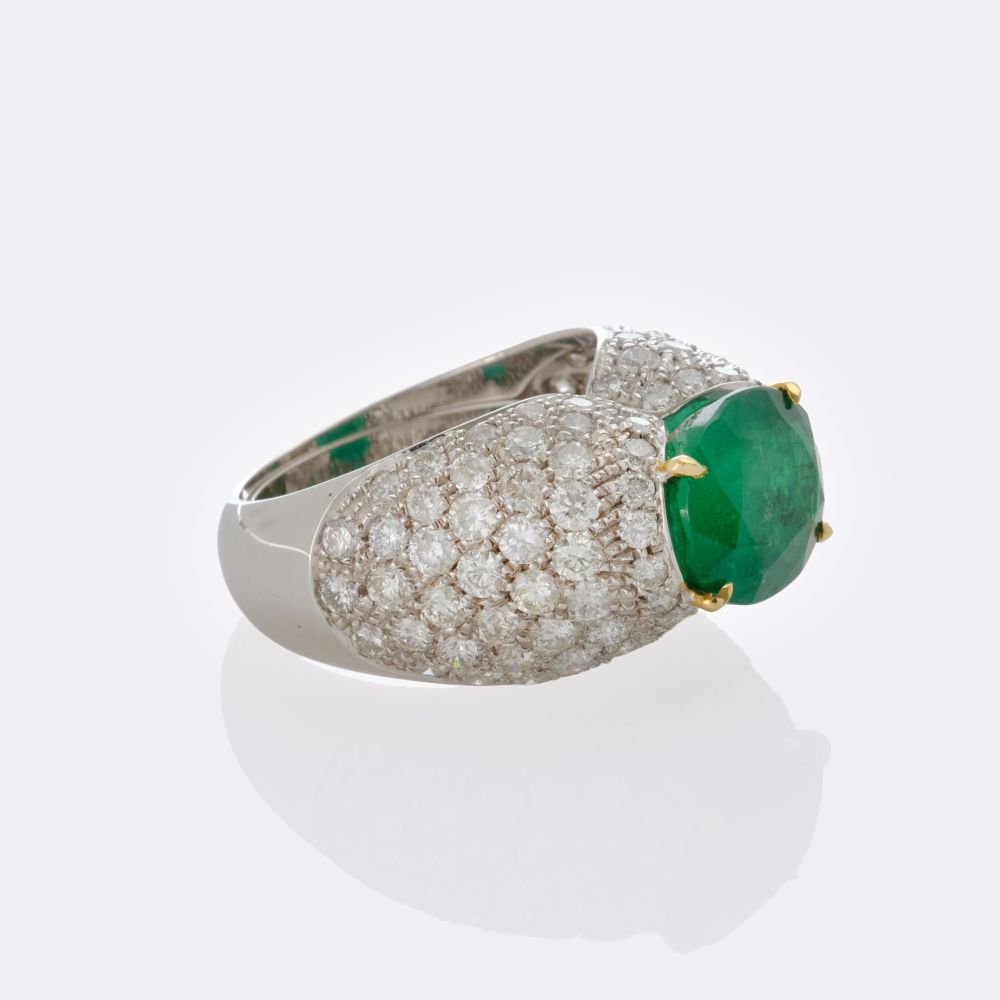 Emerald Diamond Cocktailring - image 3