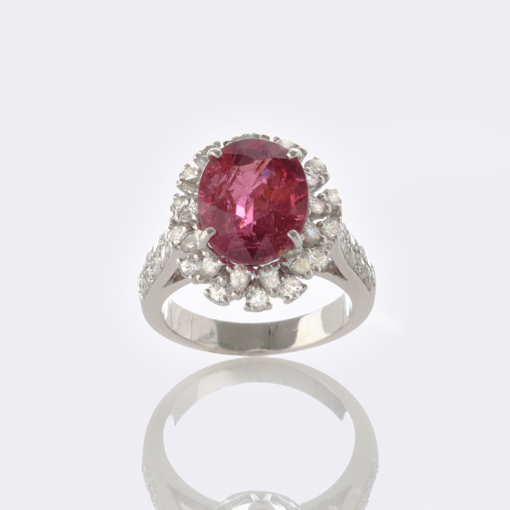 Rubellite Diamond Ring - image 2