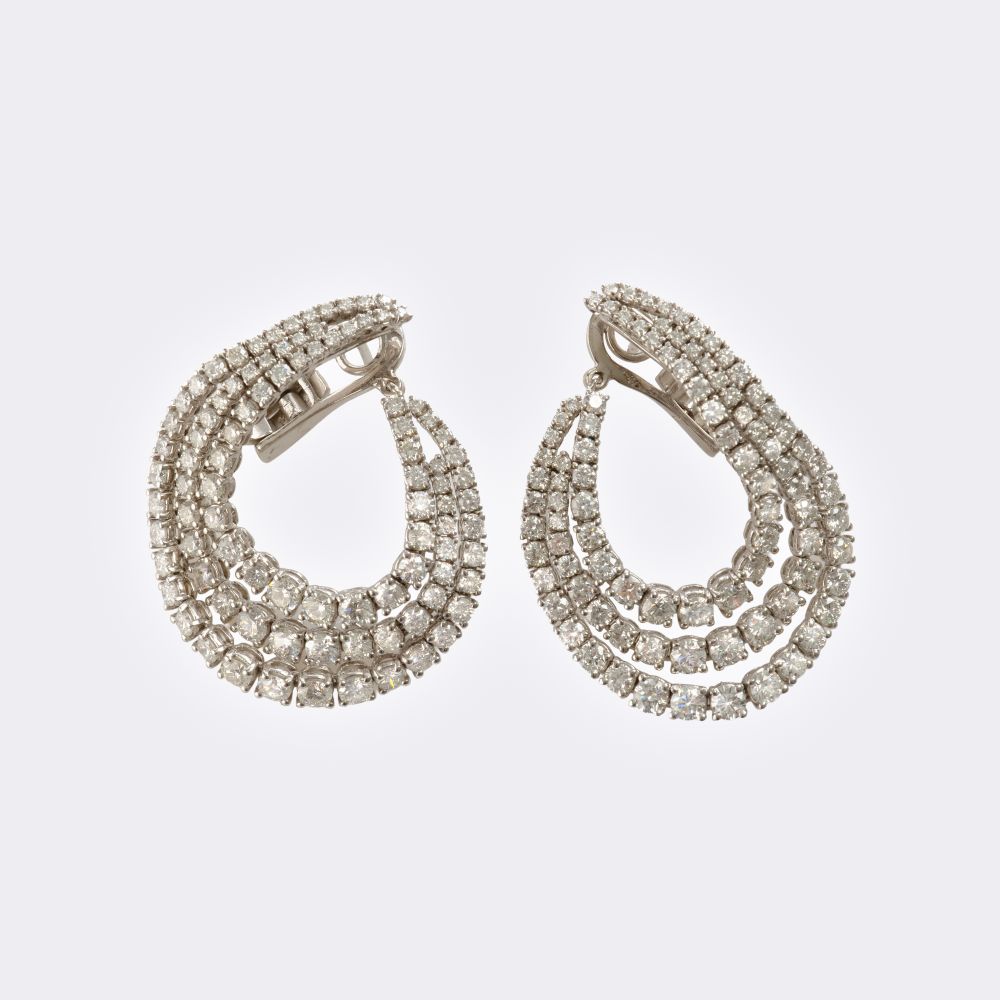 Pair of high-carat Diamond Earrings