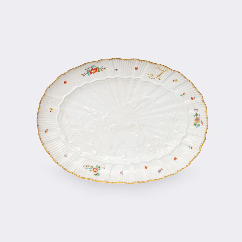 Johann Joachim Kaendler - Oval serving platter from the Swan service