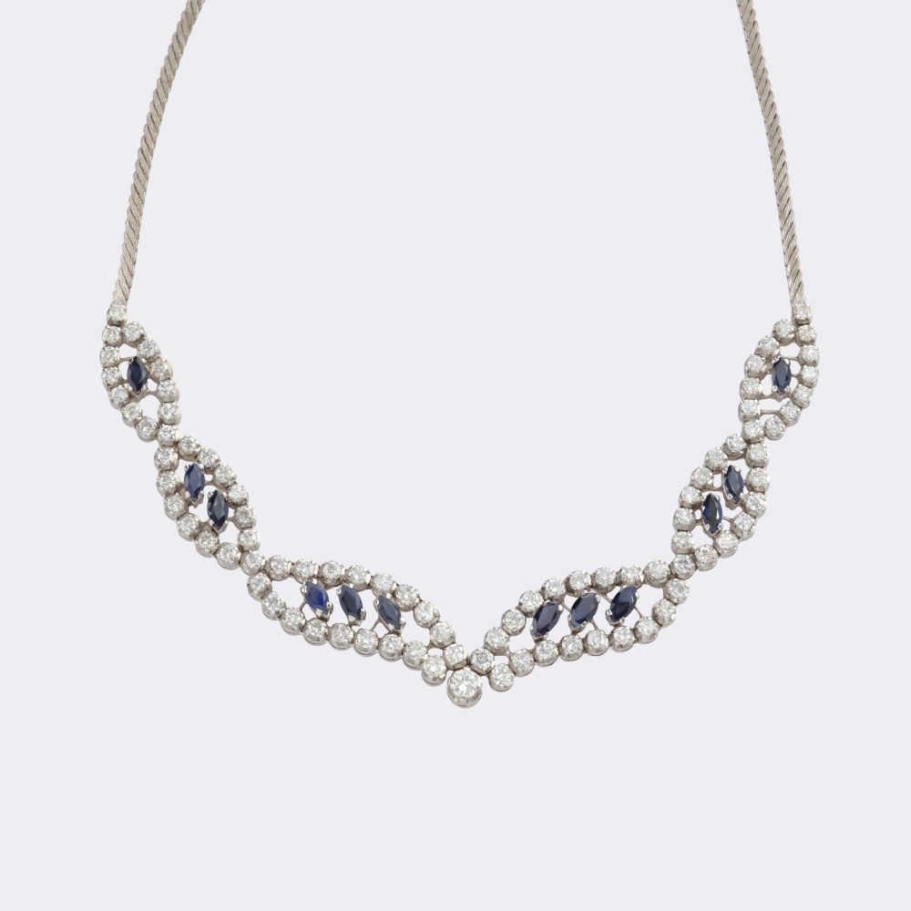 Sapphire Diamond Necklace