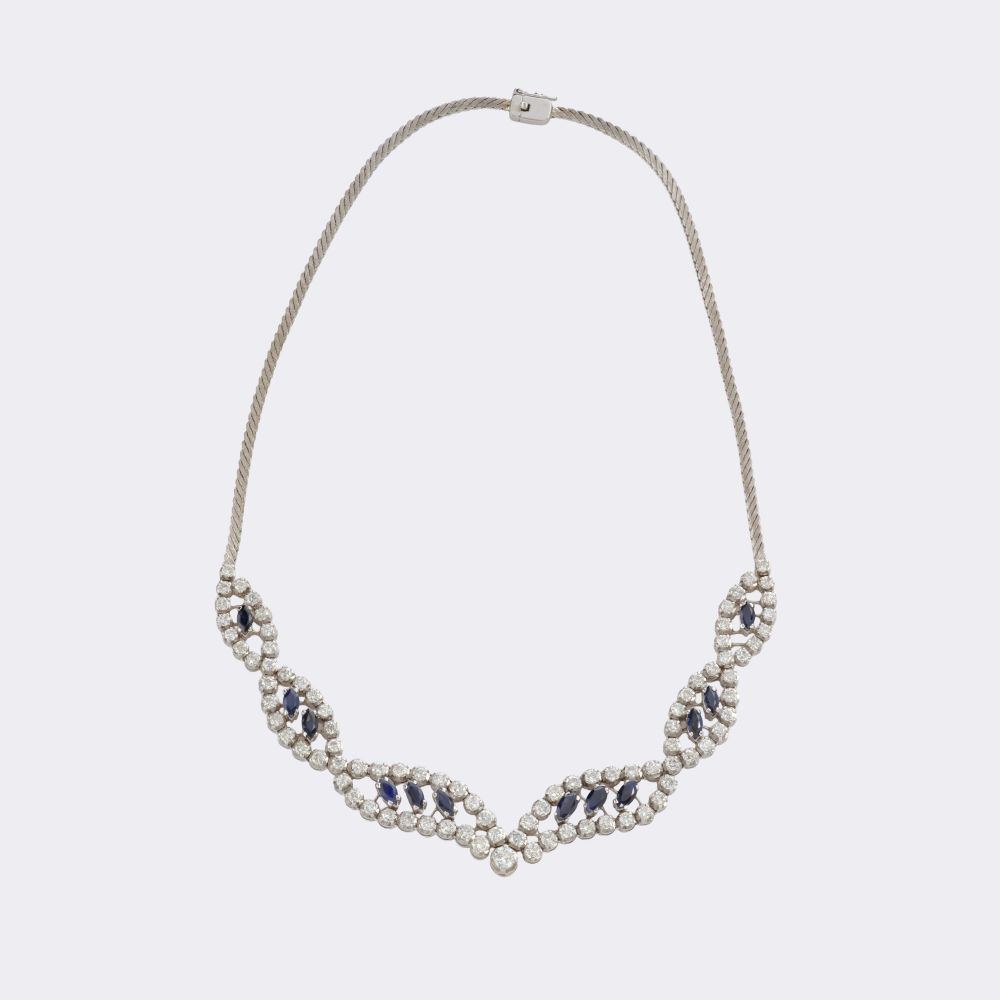 Sapphire Diamond Necklace - image 2