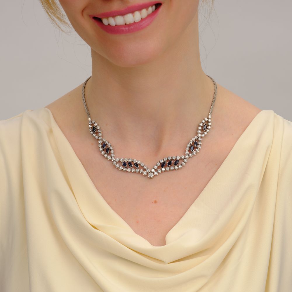 Sapphire Diamond Necklace - image 3