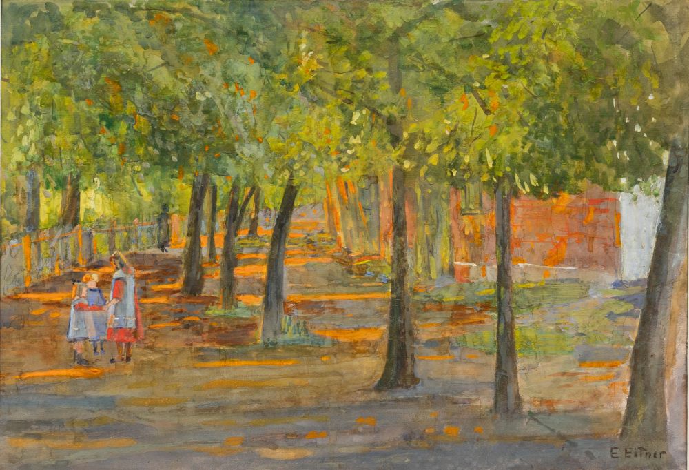Ernst Eitner - A play of light beneath the trees