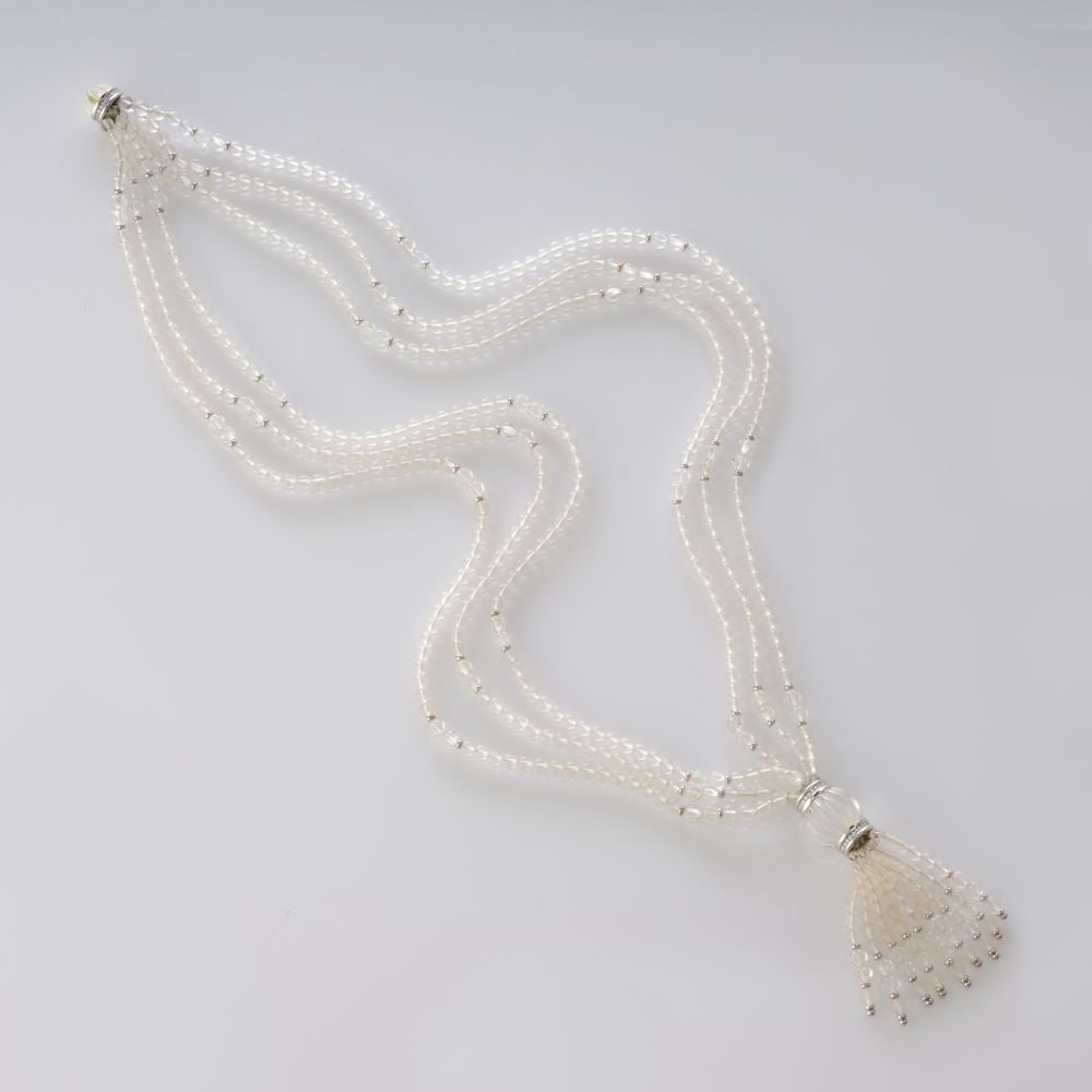 Long rock crystal brilliant necklace
