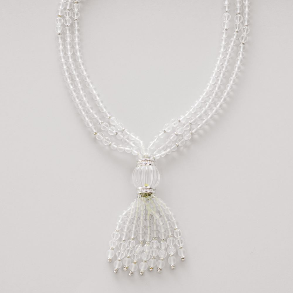 Long rock crystal brilliant necklace - image 4