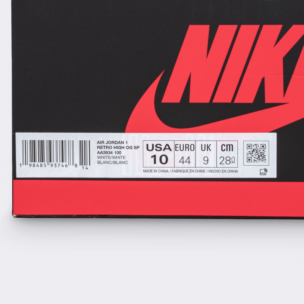 Pair of Nike Jordan 1 High x Virgil Abloh 'Alaska' Sneakers - image 16
