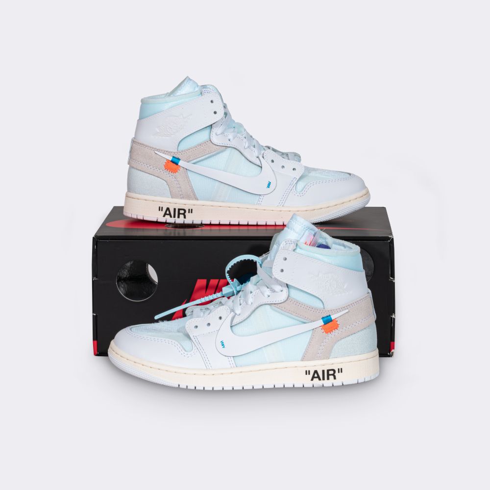 Pair of Nike Jordan 1 High x Virgil Abloh 'Alaska' Sneakers - image 5
