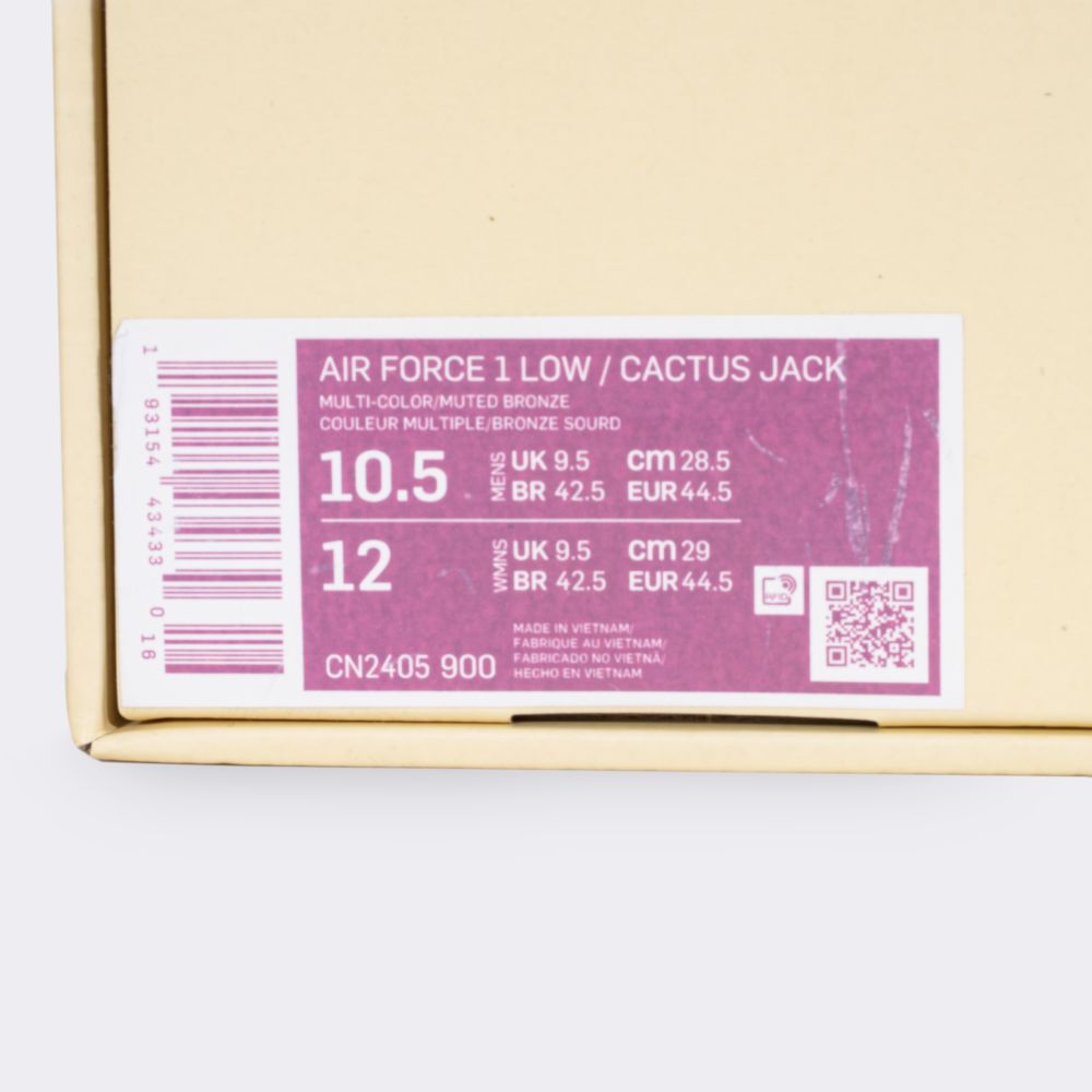 Pair of Nike x Travis Scott Air Force 1 'Cactus Jack' Sneakers - image 13