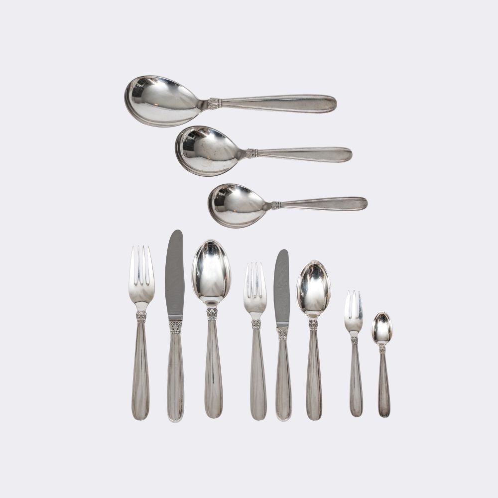 Evald Nielsen - Fish cutlery 'Arvesolv' No. 16 for 8 people