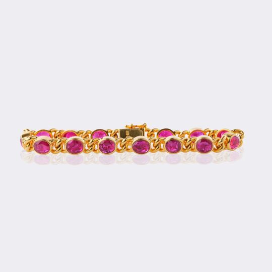 High carat and Bracelet with natural Birma Rubies