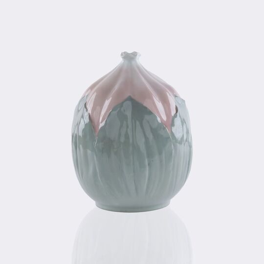 Waldemar Lindström - An Art Nouveau Vase with Leaf Relief