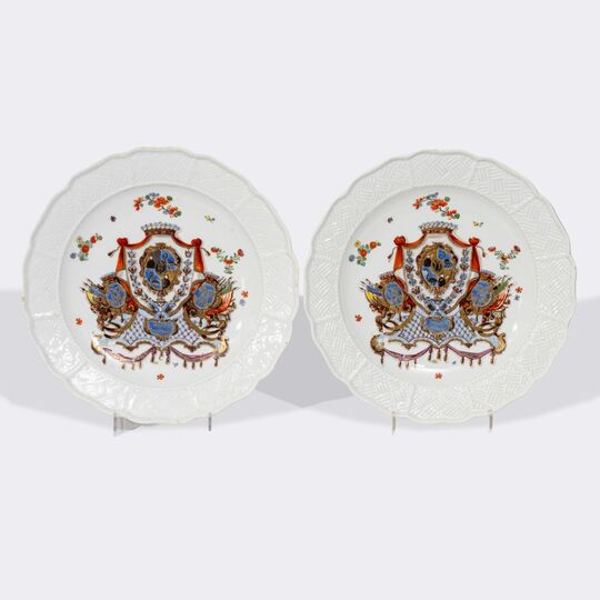 Pair of plates from the dinner service for Field Marshal Burchard Christoph von Münnich