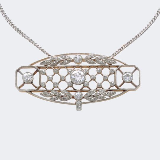 Art Nouveau Diamond Pendant