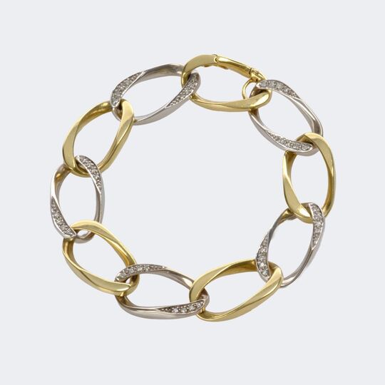 Bicolour Diamond Gold Bracelet