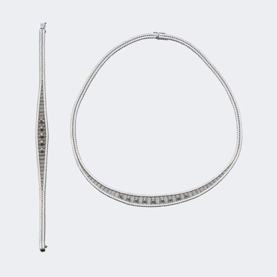 Diamond Jewellery Set: Necklace and Bracelet
