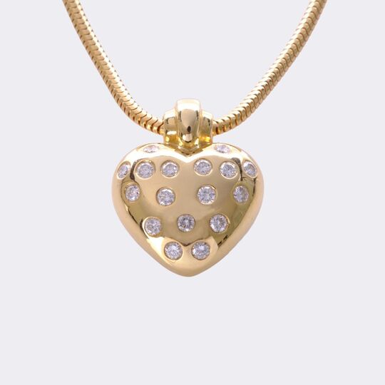 Brilliant heart  Pendant on Chain