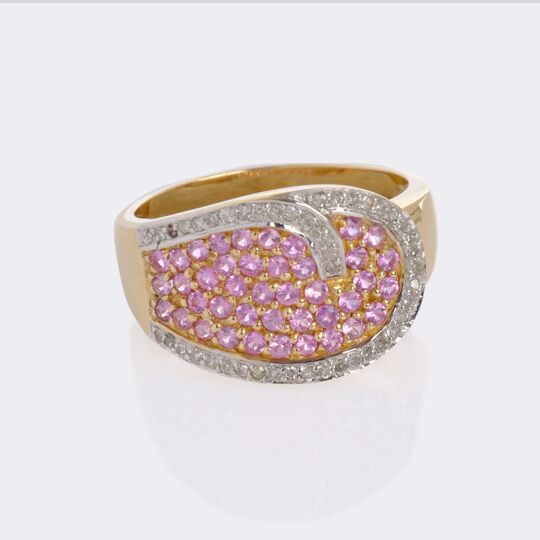 Pink Sapphire Diamond Ring