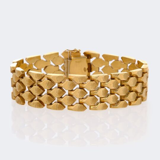 Wide Brick Gold Bracelet