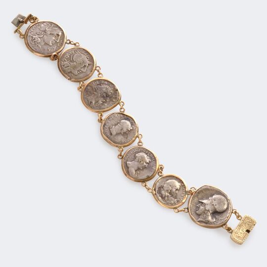 Bracelet with Roman and Greek Silver Coins 'Emperors and Gods'