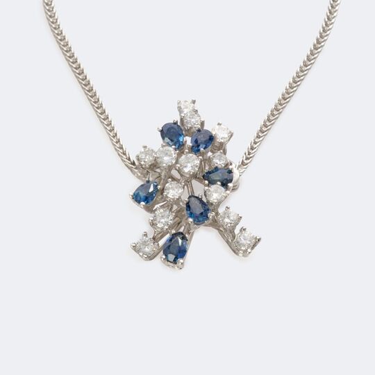 Sapphire Brilliant Pendant on Chain