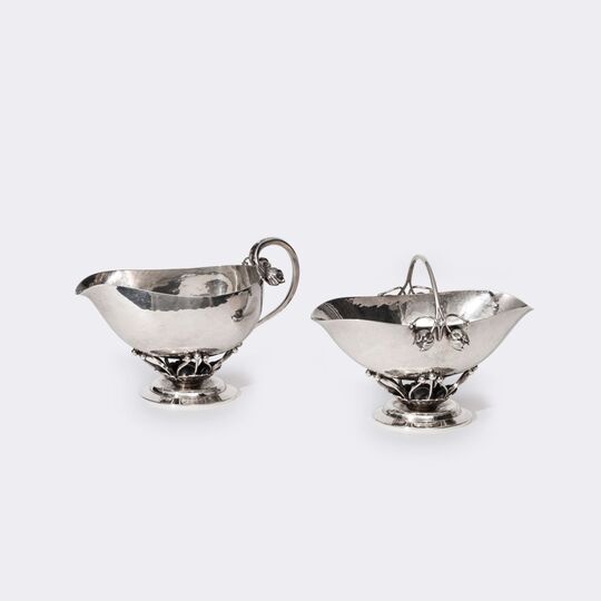 Georg Jensen - Sugar bowl and creamer No 235 B