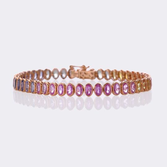 Multicoloured Rainbow Sapphire Bracelet