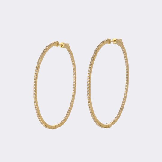 Pair of Hoop Diamond Earrings