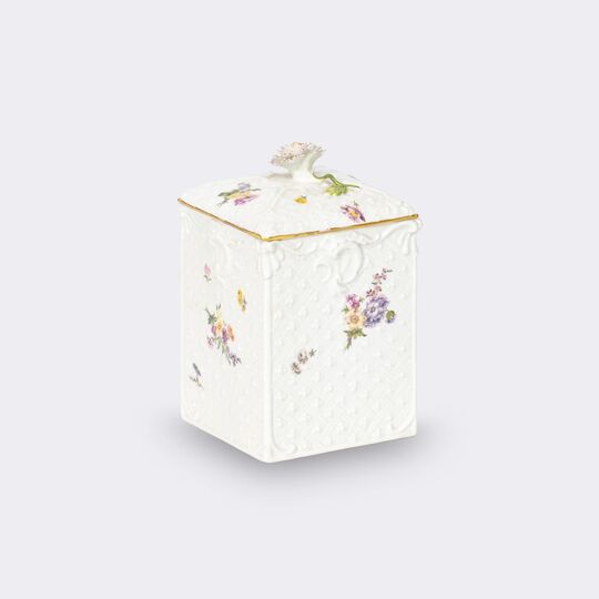 Tobacco jar with floral painting