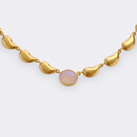 Gold Necklace with Moonstone