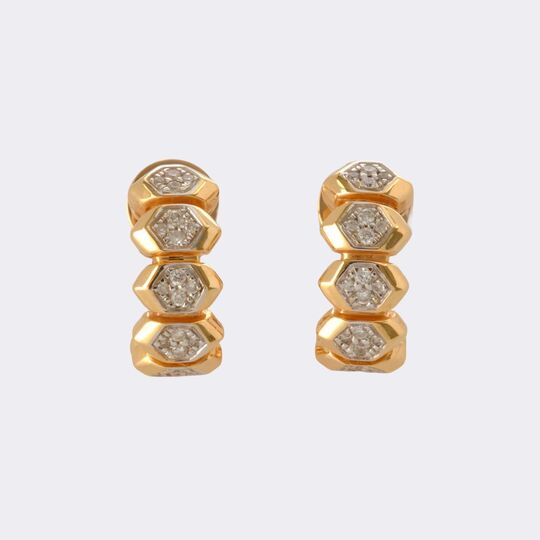 Leo Mathild - Pair of 'Pangolini' Diamond Hoop Earrings