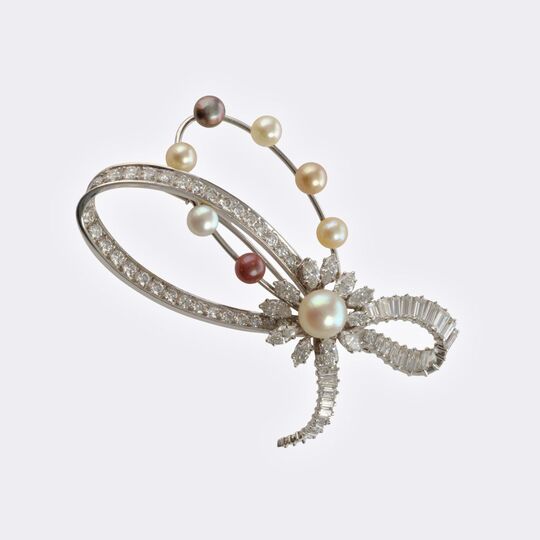 Vintage Pearl Diamaond Brooch