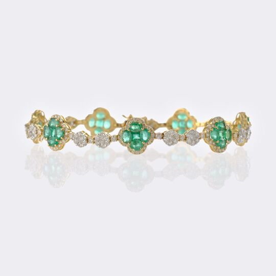 Emerald brilliant bracelet 'cloverleaf'