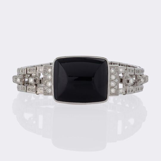 Vintage Diamond Onyx Bracelet