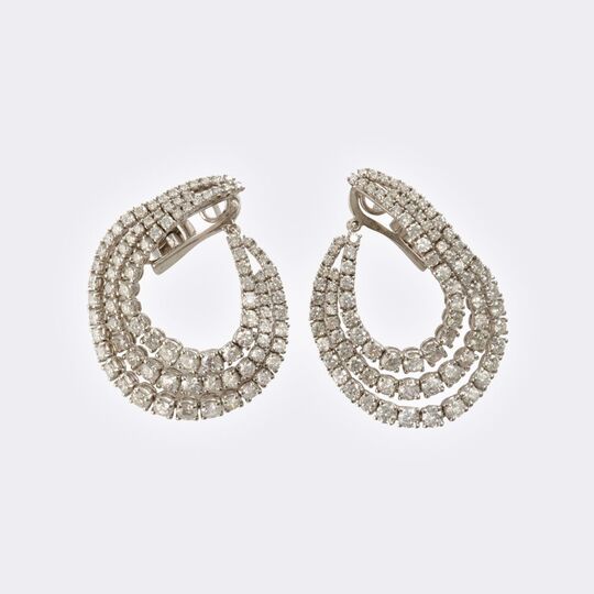 Pair of high-carat Diamond Earrings