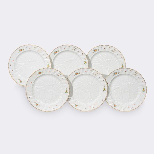Johann Joachim Kaendler - Set of 12 charger plates from the Swan Service