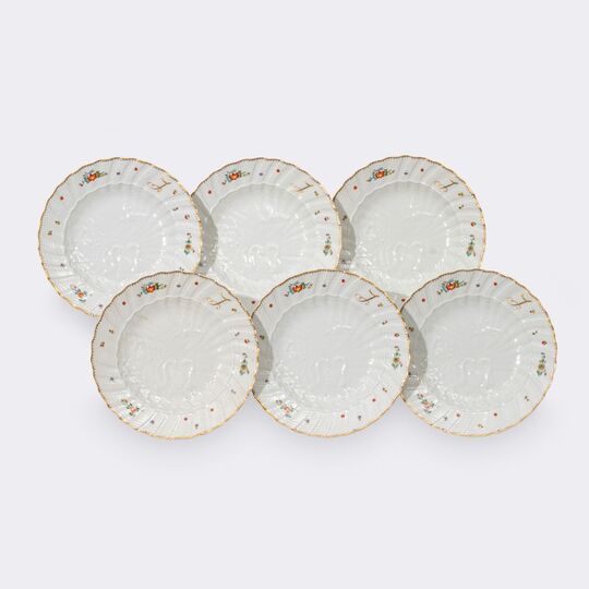Johann Joachim Kaendler - Set of 12 dinner plates from the Swan service