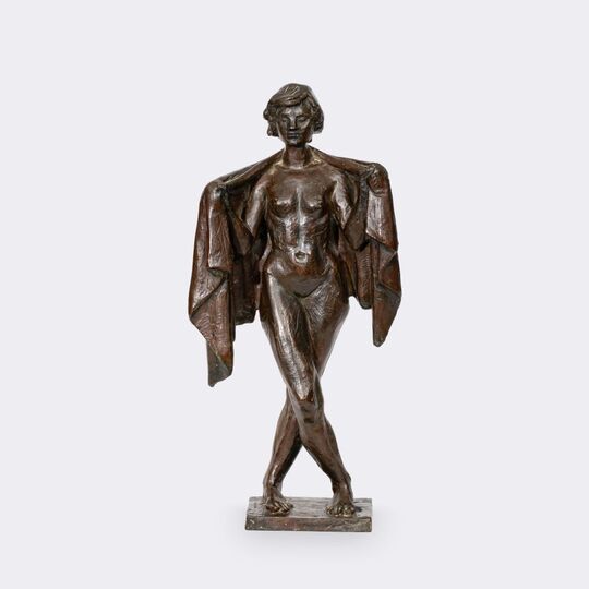 Curt Beckmann - Standing female nude with cloth
