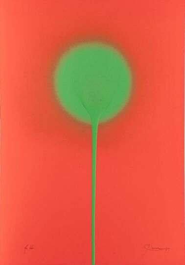 Otto Piene - Green on Red