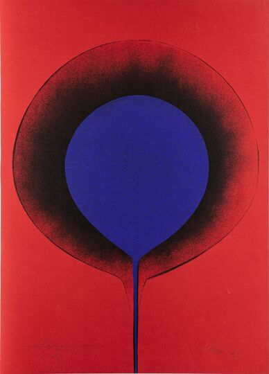 Otto Piene - Blau-schwarzer Feuerkreis