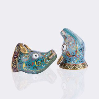  - A Pair of Ritual Cloisonné Vessels
